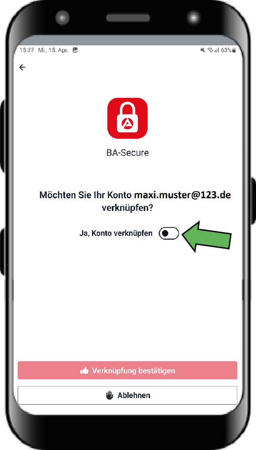 Registrierung im Online-Portal mit Verknüpfung der BA-Secure App 14