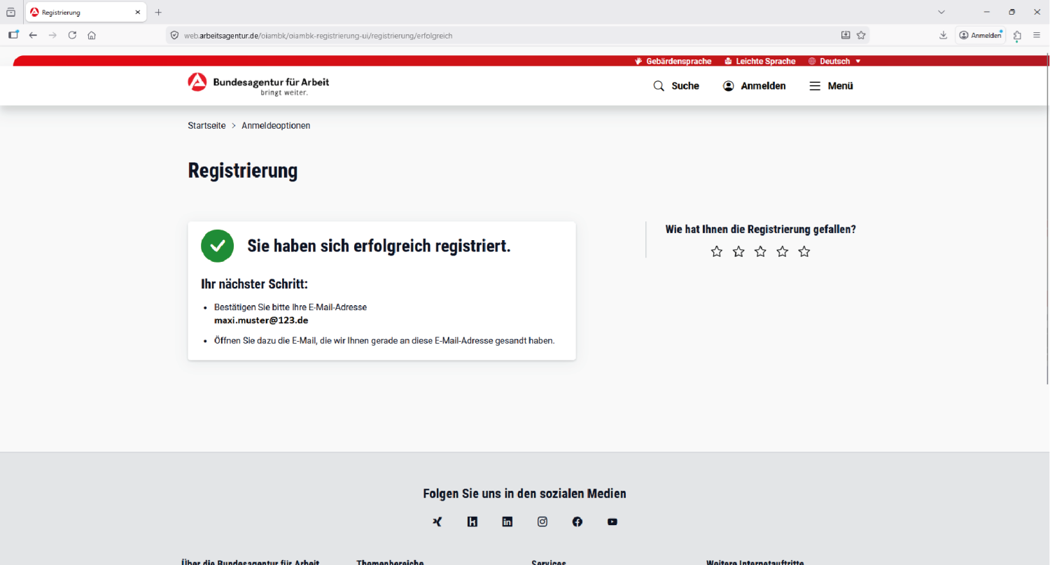 Registrierung im Online-Portal mit Verknüpfung der BA-Secure App 04
