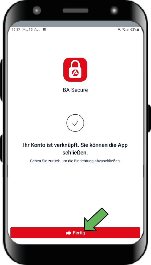 Registrierung im Online-Portal mit Verknüpfung der BA-Secure App 16