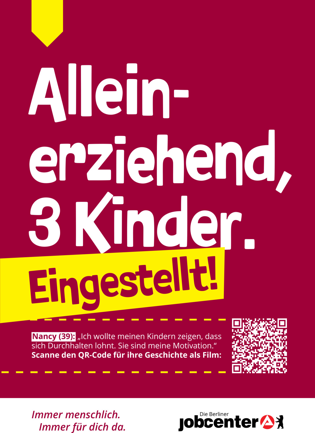 Alleinerziehend, 3 Kinder.
