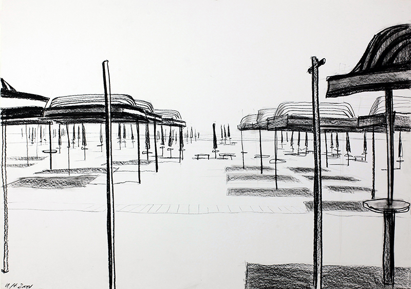 Ursula Strozynski · "Strand IV" · Zeichnung · 2000 · 50 x 70 cm