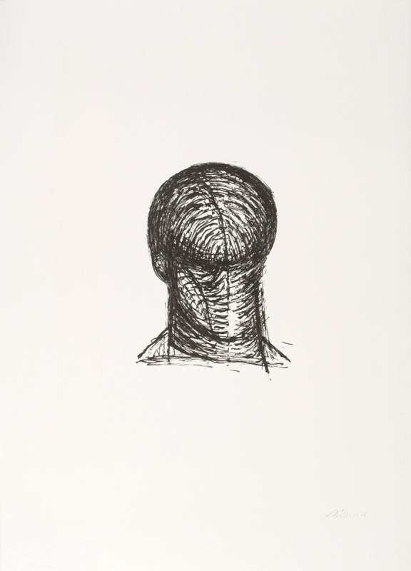 Lothar Böhme: ohne Titel, 2010, Lithografie, Kreide, Feder, 15 x 10,8 cm (Zeichnung), 37 x 27 cm (Blattgröße)