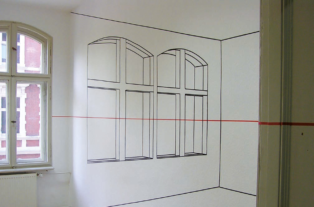 Franziska Frey: Perspektivraum, 2006, Raumgröße, Klebeband