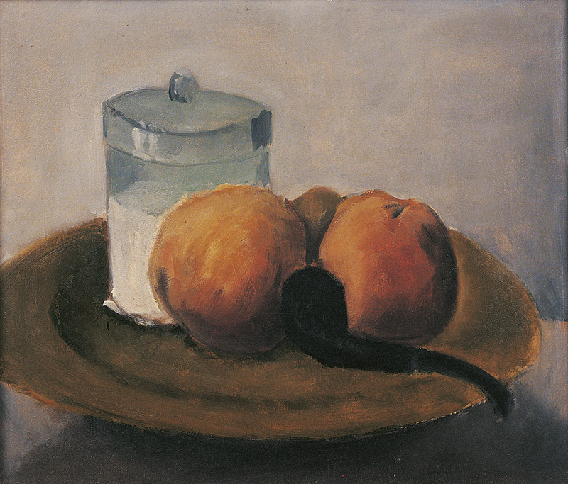 Hans Otto Schmidt: Stilleben mit Glas, 1972, Öl auf Holz, 30 x 34,5 cm, Privatbesitz, Berlin