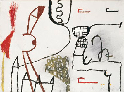 Oskar Manigk: Berliner Blatt IV, 2006, Mischtechnik auf Papier, 78 x 105 cm