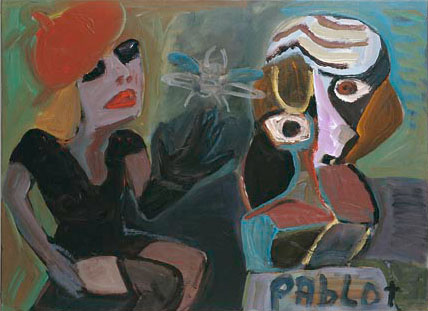 Oskar Manigk: Kunst und schönes Leben, 2008, Acryl auf Leinwand, 85 x 105 cm