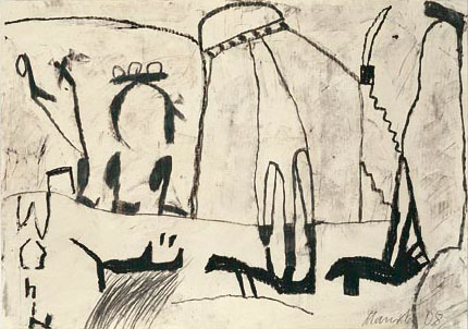 Oskar Manigk: ohne Titel, 2008, Mischtechnik auf Papier, 78 x 105 cm