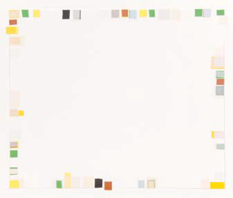 präsent - Susanne Fleischhacker: selbstklebend3, 2009, Tape auf Papier, 46,5 x 56,7 cm