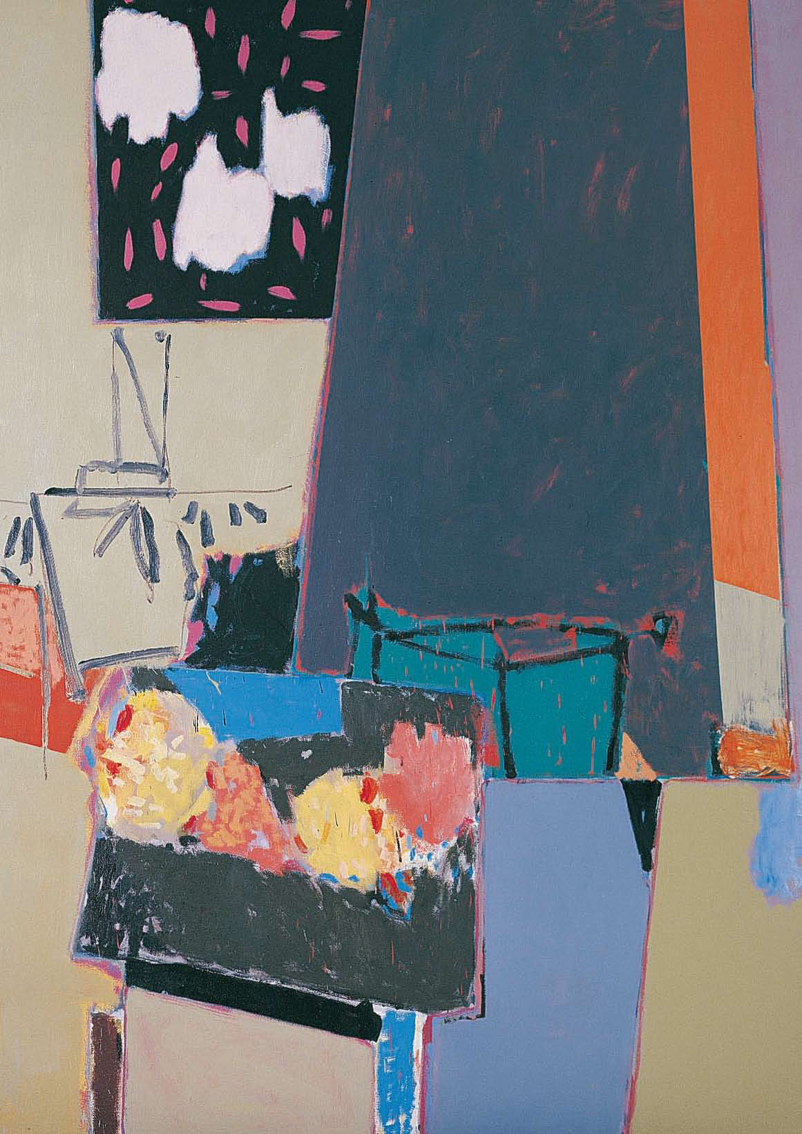 Henning Kürschner: Der Tisch des Malers (Zitatebild), 2009, Öl auf Leinwand, 250 x 200 cm