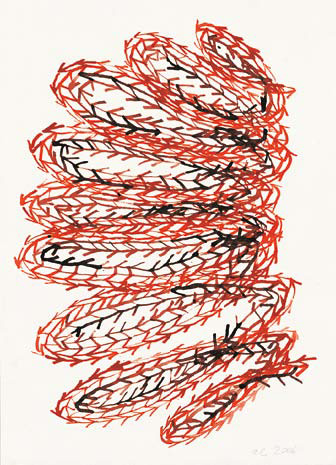 Andrea Engelmann: O.T., 2006, Feder, Tusche auf Papier, 34 x 24 cm