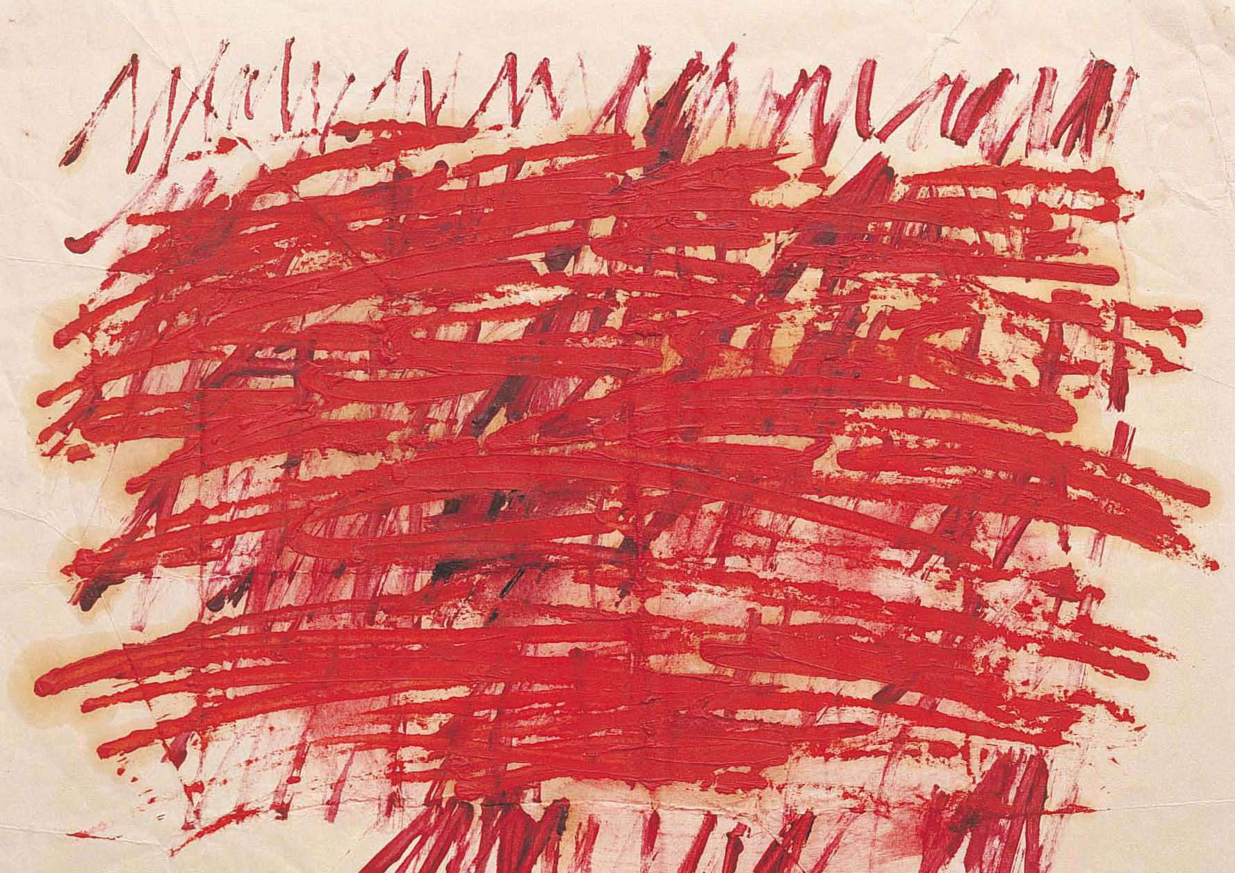 Andrea Engelmann: O.T. (kleiner Brief ), 1994, Öl auf Papier, 33,5 x 38,2 cm