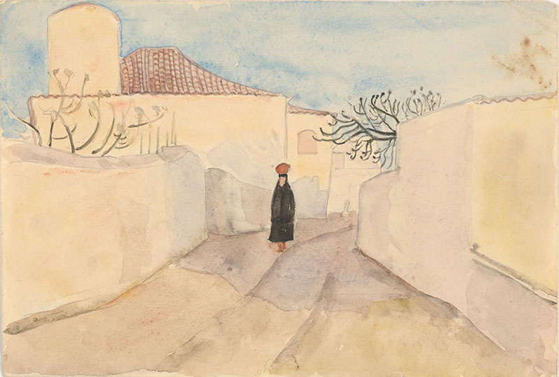 Charlotte E. Pauly: Nazaré, 1930, Wasserfarben, 22,5 x 33,3 cm