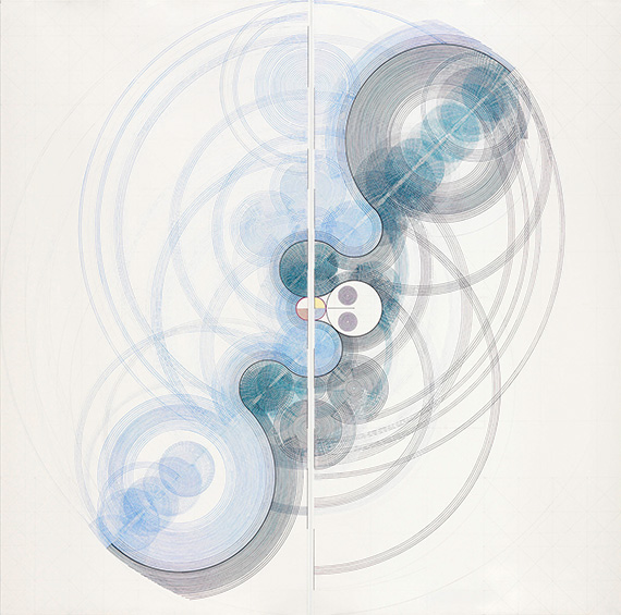 Semir Alschausky: The Wave · 2012 · Acryl auf Papier · 274 x 274 cm