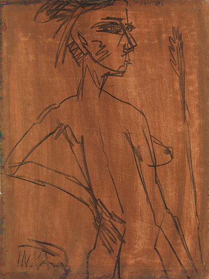 Michael Augustinski: Inka · 2006 · Kohle auf grundiertem Karton · 70 x 52,5 cm