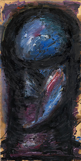 Lothar Böhme, Kopf, 2010, Öl/Karton, 72 x 36 cm