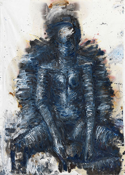 Lothar Böhme, Sitzender Akt, 2012, Öl auf Leinwand, 123 x 91 cm