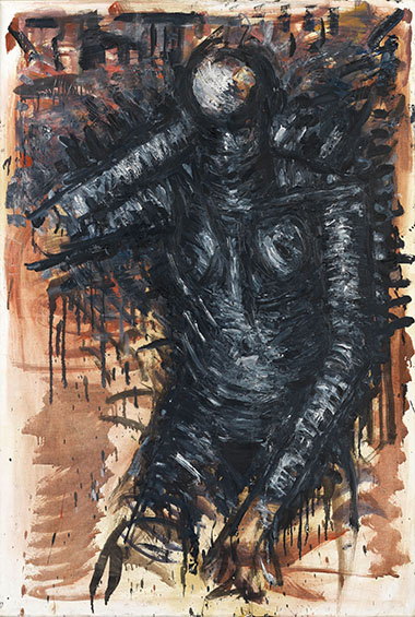 Lothar Böhme, Stehender Akt, 2009, Öl auf Leinwand, 140 x 94 cm