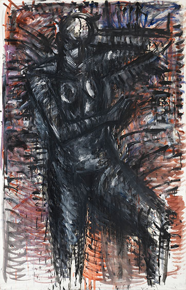Lothar Böhme, Stehender Akt, 2010, Öl auf Leinwand, 200 x 130 cm