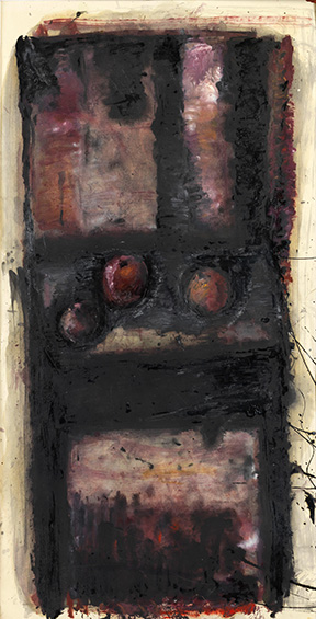 Lothar Böhme, Stilleben, 2010, Öl auf Papier, 90 x 47 cm