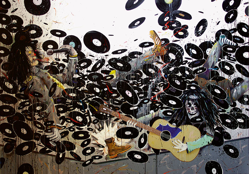 Moritz Schleime: Spin the Black Circle ∙ 2013 ∙ Öl auf Leinwand ∙ 180 x 260 cm