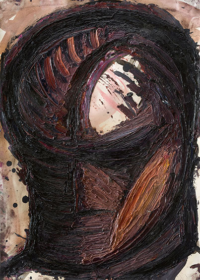 Lothar Böhme, Kopf, 1995, Öl auf Papier, 42 x 29,5 cm