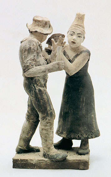 Robert Metzkes, Sia ammazzato, 1998, engobierte Terrakotta, Höhe 47 cm