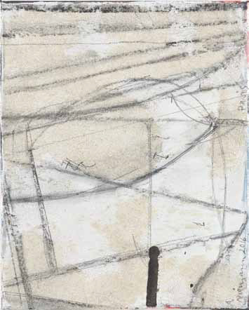 Achim Niemann: Paris, Besuch bei Picasso · 2016 · Mischtechnik, Kohle auf Leinwand · 25 x 20 cm