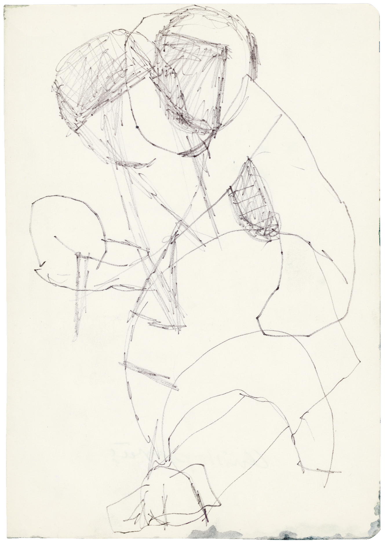 Hans Brosch: Christophorus · um 1980 · Bleistift auf Papier · 21 x 14,5 cm