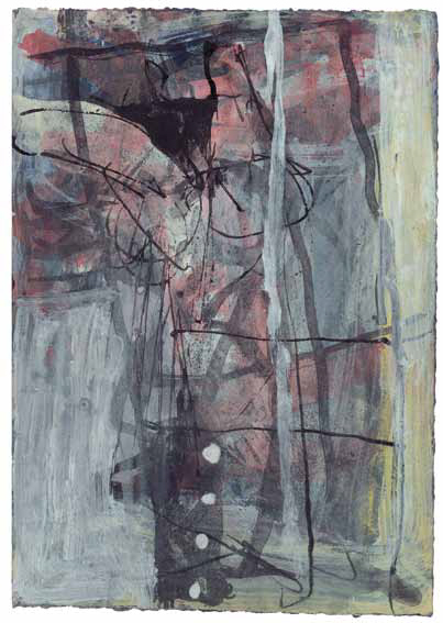 Hans Brosch: Ohne Titel · um 1980 · Mischtechnik auf Papier · 21 x 14,5 cm