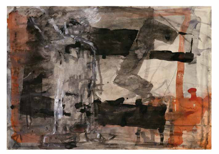 Hans Brosch: Theaterblatt zu Michael Kohlhaas ∙ 1977 ∙ Gouache auf Papier ∙ 61 x 86 cm