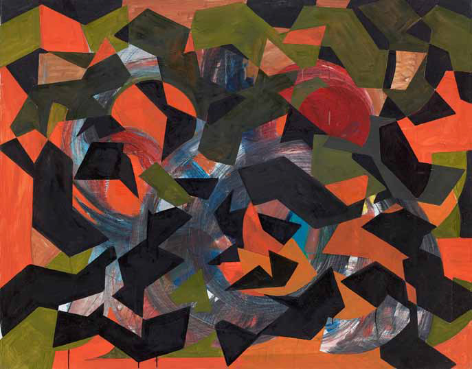 René Neuer: Abendliches Feld, 2015, Öl auf Leinwand, 110 x 140 cm