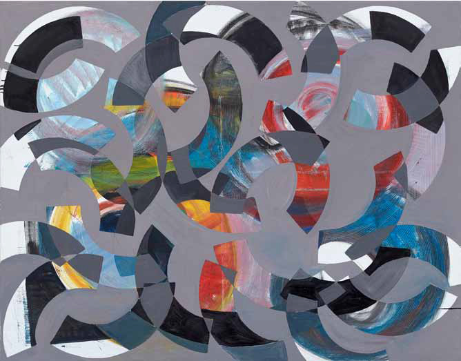 René Neuer: Rubbelbild 2, 2014, Öl auf Leinwand, 110 x 140 cm