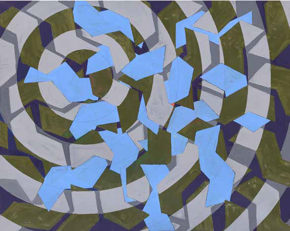 René Neuer: Zentrifugalkraft, 2011, Acryl auf Leinwand, 120 x 150 cm