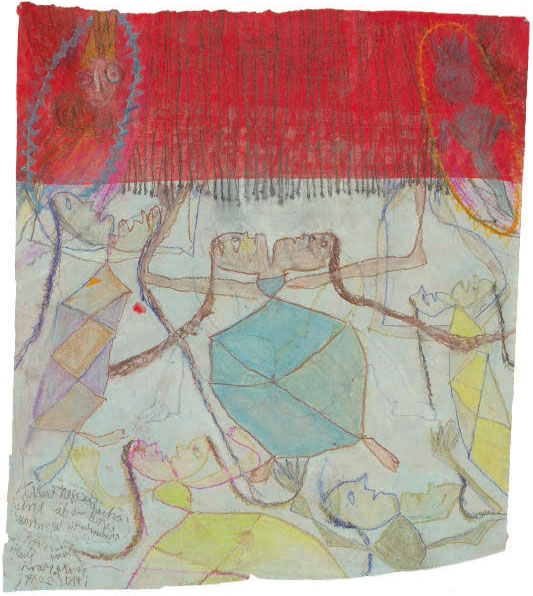 Monika Maurer-Morgenstern: Erwartung ∙ 2014 ∙ Stifte, Pastell und Pigmente auf grundiertem Papier ∙ 33,5 x 29 cm