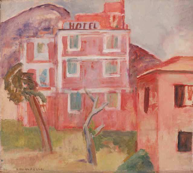 Louise Rösler: Hotel in Südfrankreich · 1927 · Öl auf Leinwand · 37,5 x 31 cm