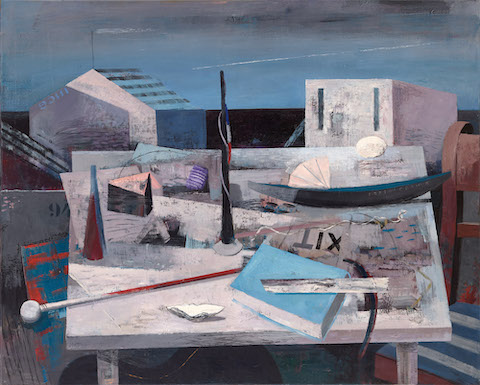 Michael Hegewald: Halbmast, 2016, Öl auf Leinwand, 105 x 130 cm