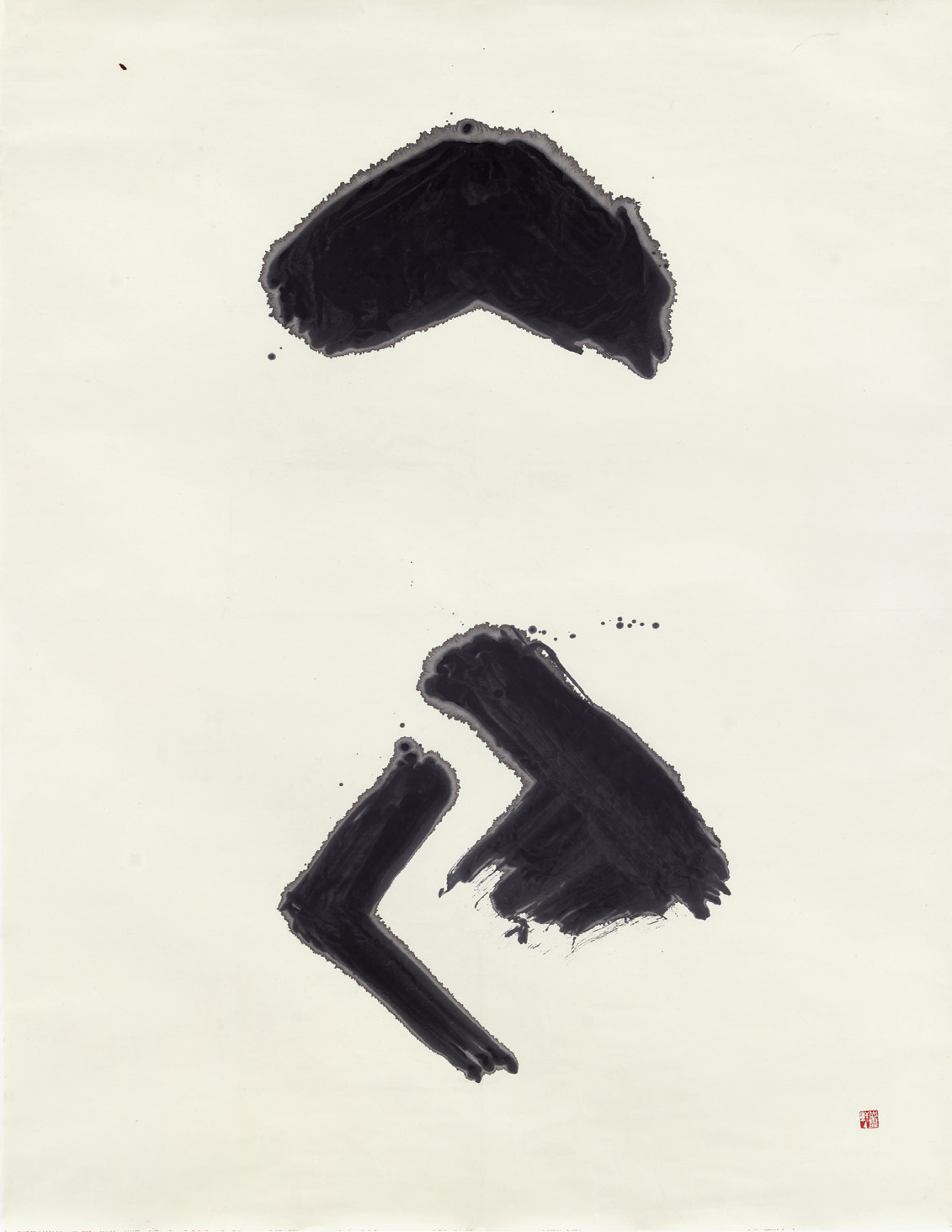 Shiken Nakahara: „KOU“ (Kreuzung), 2018, Tusche, Acryl auf Japanpapier, 135 x 105 cm