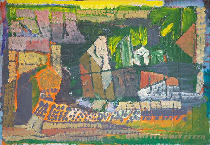 Bernhard Leue: Die Lichtung, 2010, Öl auf Karton, 66 x 95 cm