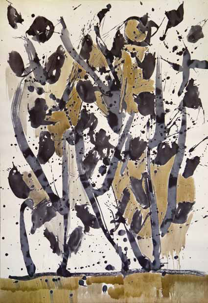 Bernhard Leue: Hohenwalde, 2015, Tusche, 100 x 70 cm