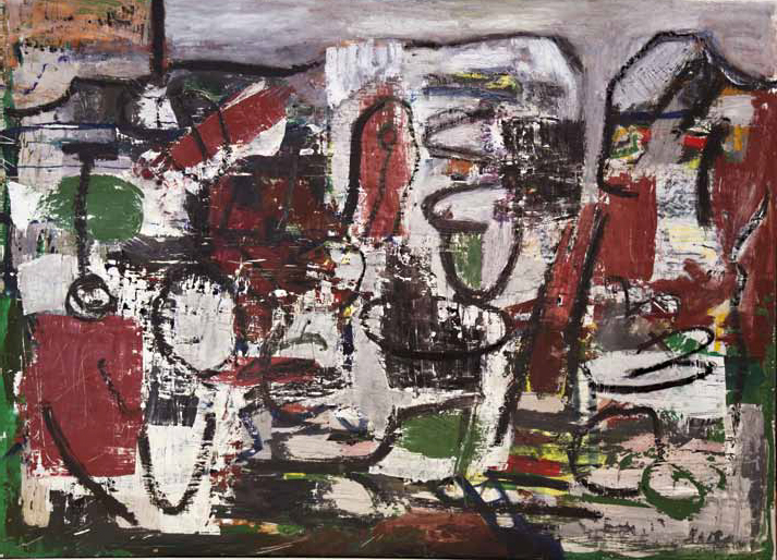 Bernhard Leue: Ode an die Struktur, 2000, Öl auf Holz, 118 x 162 cm