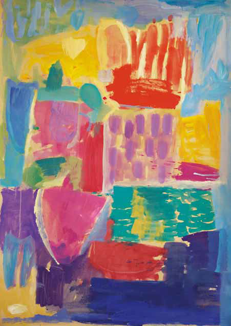 Bernhard Leue: Park I, 2011, Öl auf Papier, 140 x 100 cm