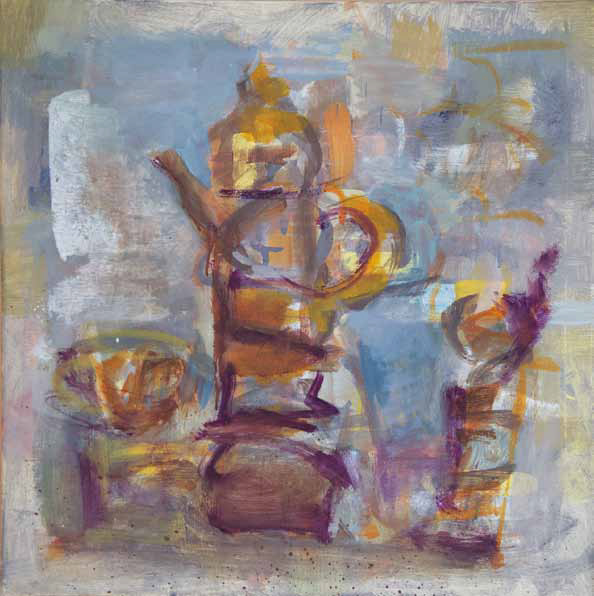 Bernhard Leue: Teekanne, 2019, Öl auf Leinwand, 50 x 50 cm