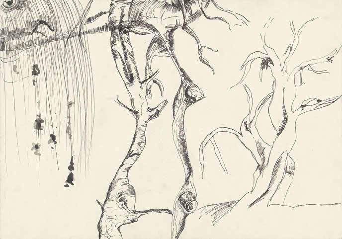 Havin-Al-Sindy - Bewegungen sichten · 2018–2020 · Tusche auf Papier · 40 x 59,7 cm