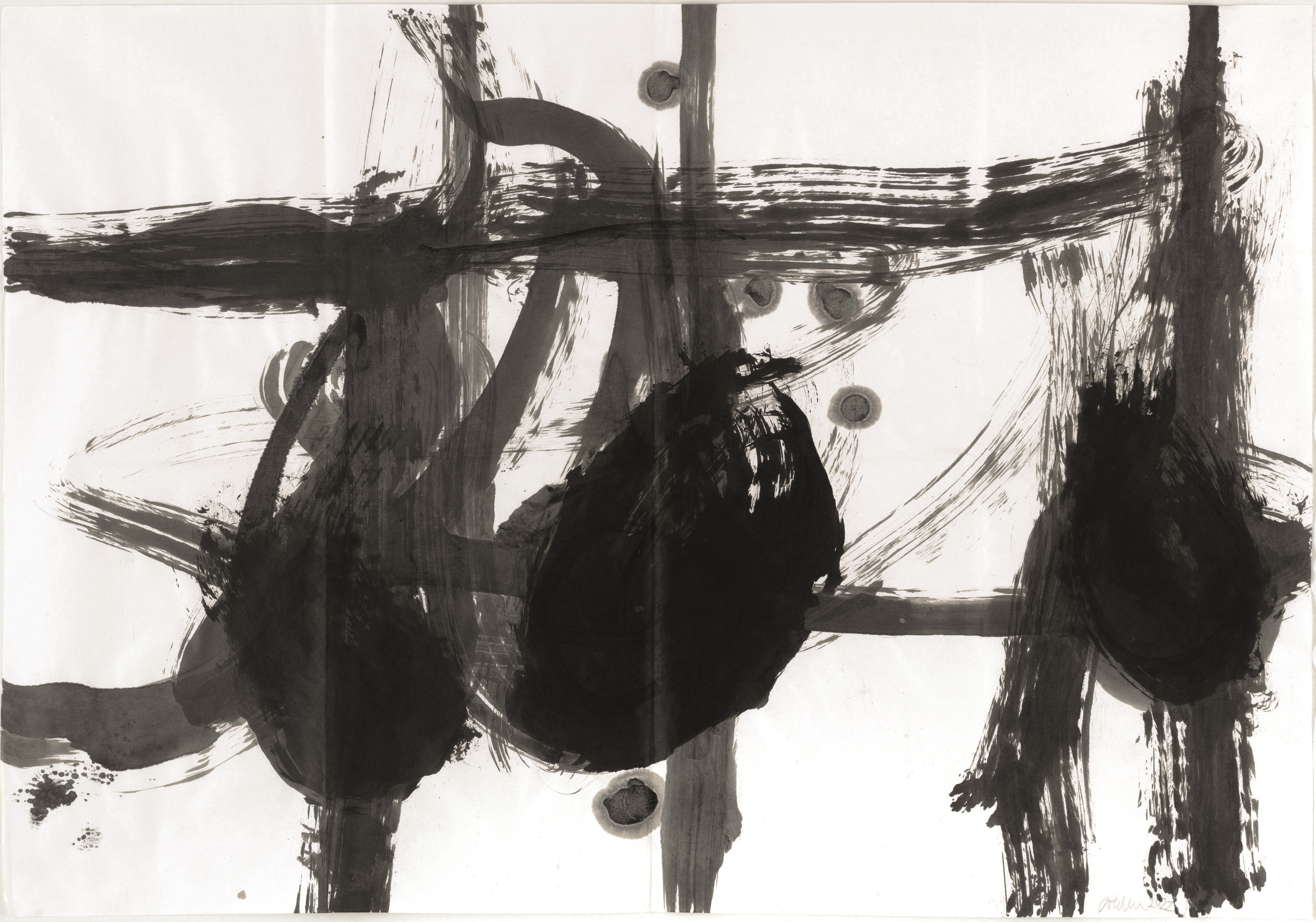 Martin Colden: ohne Titel · 2022 · Tusche auf Papier · 45,7 x 63,5 cm