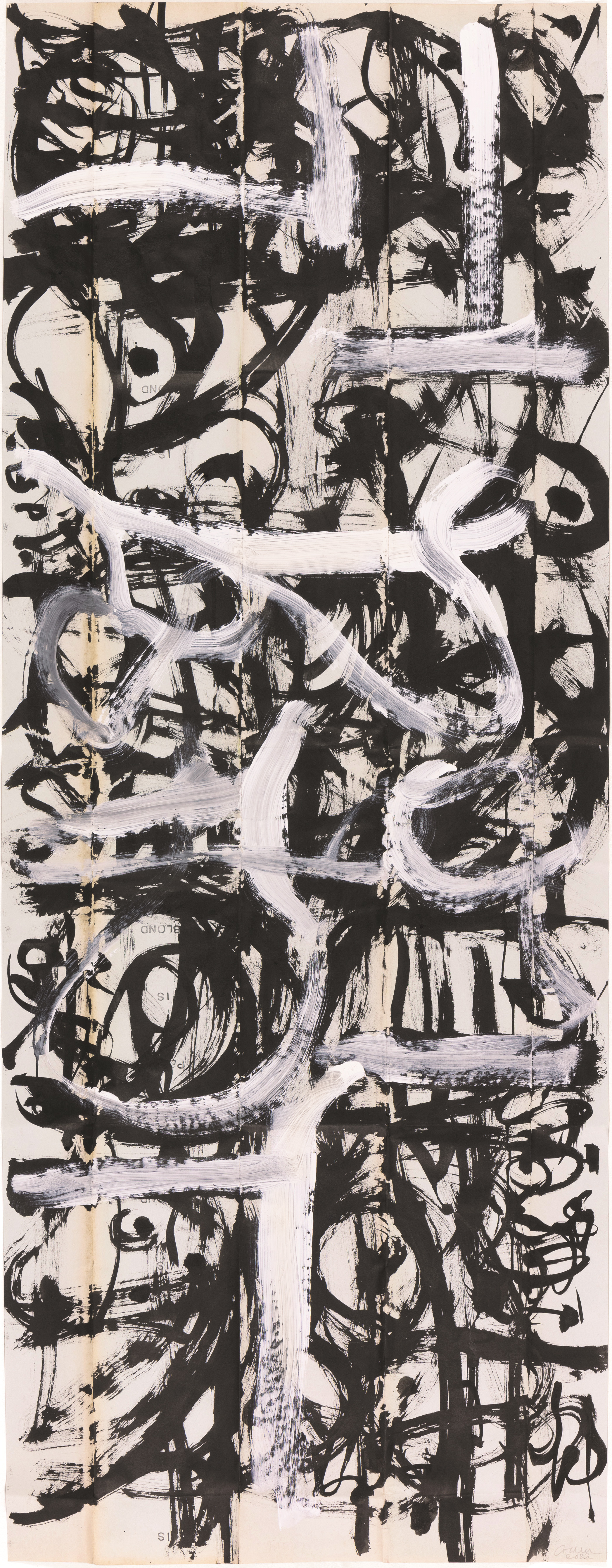 Martin Colden: ohne Titel · 2022 · Tusche auf Papier · 149,8 x 55,8 cm