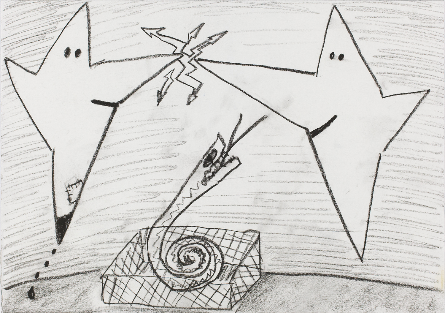 Oskar Manigk, Von Stern zu Stern, ca. 1995, Graphit auf Papier, 21 x 29,7 cm