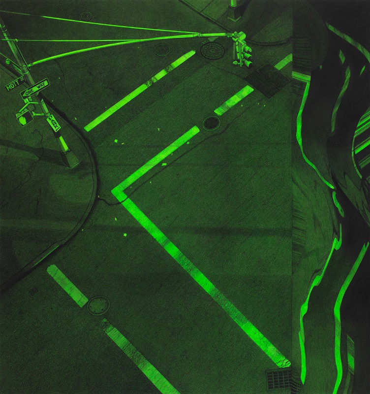 Natalia Stachon, Neither ends nor begins 10, 2022, Zeichnung, Pastell und Kohle auf Papier, montiert auf Alu-Dibond