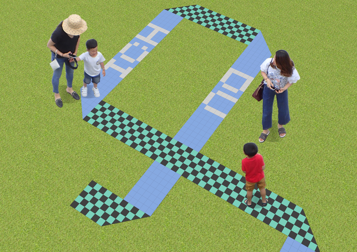 Entwurf „Hin & Her, Du & Ich“ von Tommy Støckel, Kunstwettbewerb Temporärer Schulstandort Thulestraße, Auslober: Bezirksamt Pankow von Berlin, 2023