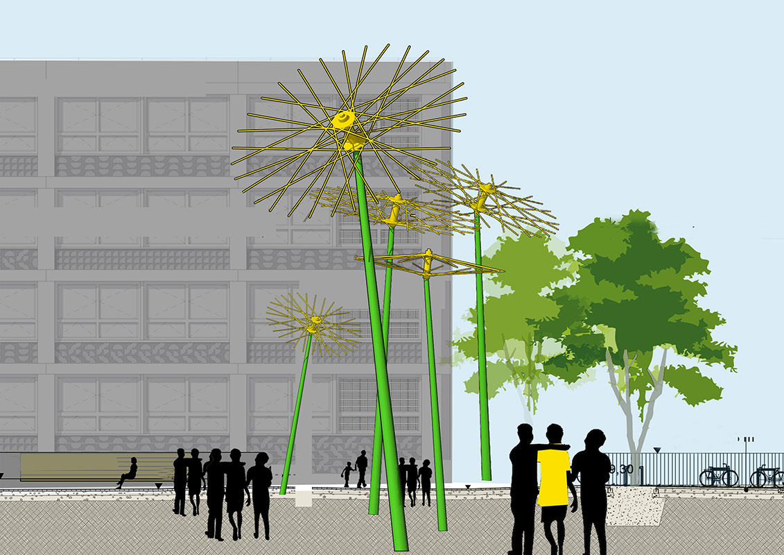 Entwurf „Citius, Altius, Fortius – Communiter“ von Knut Henrik Henriksen, 2. Preis, Kunstwettbewerb Grundschule Rennbahnstraße, Auslober: Bezirksamt Pankow von Berlin, 2023