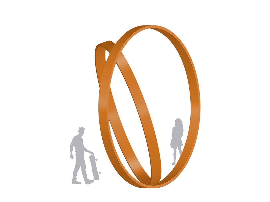 Entwurf „Reifen, Ringe, Räder“ von Jo Schöpfer, Kunstwettbewerb Grundschule Rennbahnstraße, Auslober: Bezirksamt Pankow von Berlin, 2023